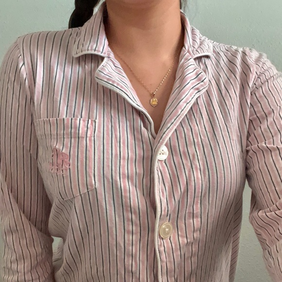 Ralph Lauren Pink Striped Pijama Top - Picture 2 of 5